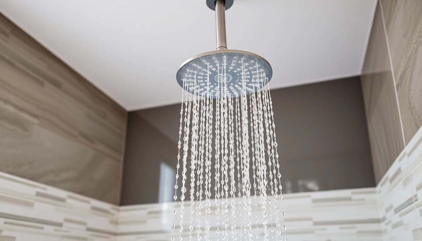 Enhancing relaxation with sunny shower USA modern shower installation in a bright bathroom.