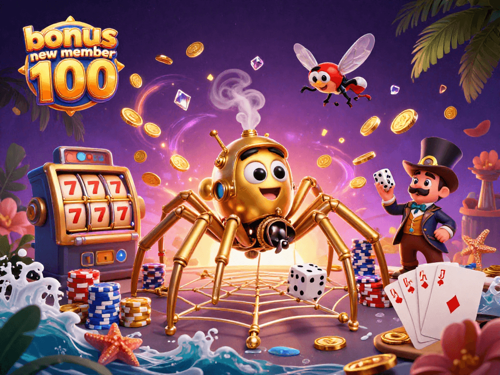 Engage with bonus new member 100 and win big with immersive slot machine effects and vibrant casino elements.