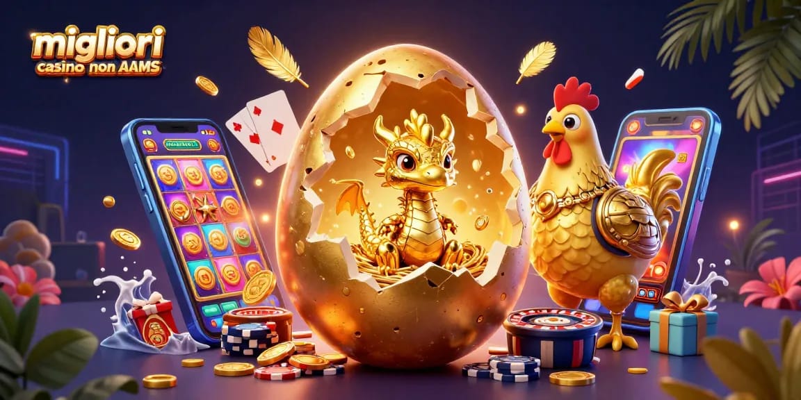 Scopri i migliori casino non AAMS con un drago d'oro e giochi d'azzardo spettacolari.