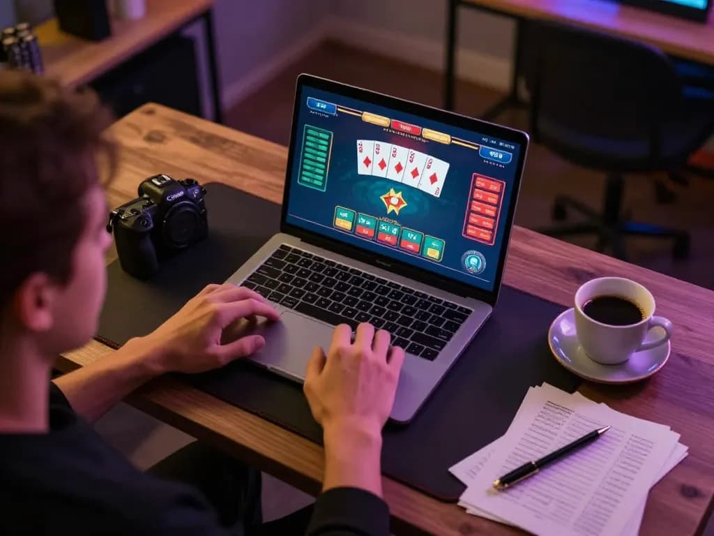 Engaging gameplay at an online casino senza licenza adm featuring a player managing poker bets with strategy notes.