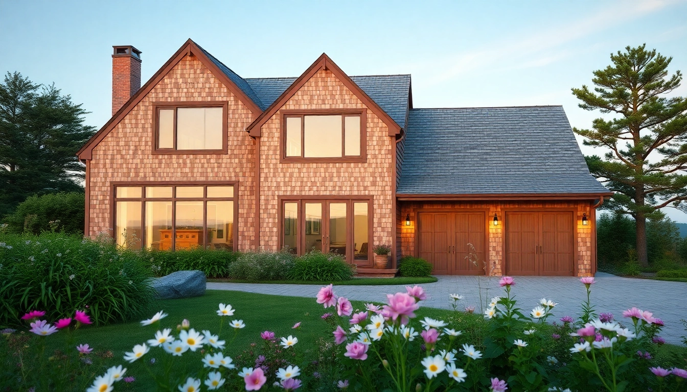 Cape Cod home addition showcases a spacious design with an attached garage surrounded by lush greenery.