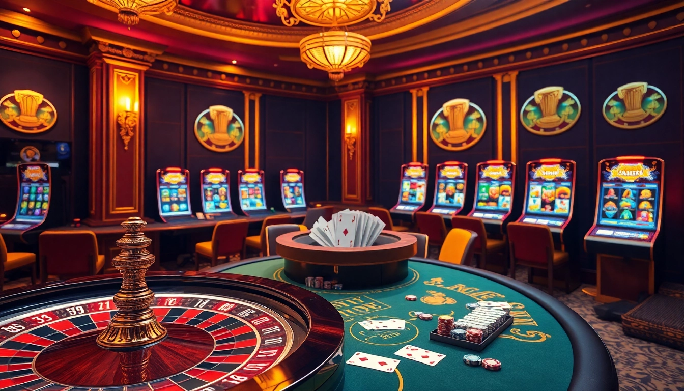 Vivez l'excitation du casino en ligne français avec des éléments de jeu dynamiques et un décor luxueux.