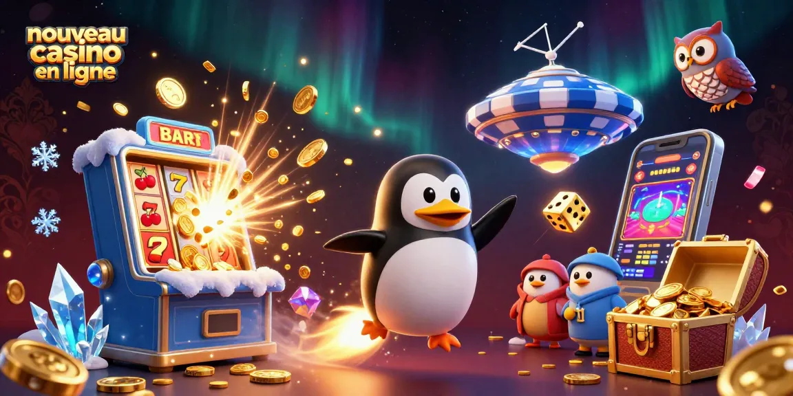 Nouveau casino en ligne : un pingouin en or propulsé par fusée traverse l'espace en remportant des jackpots.