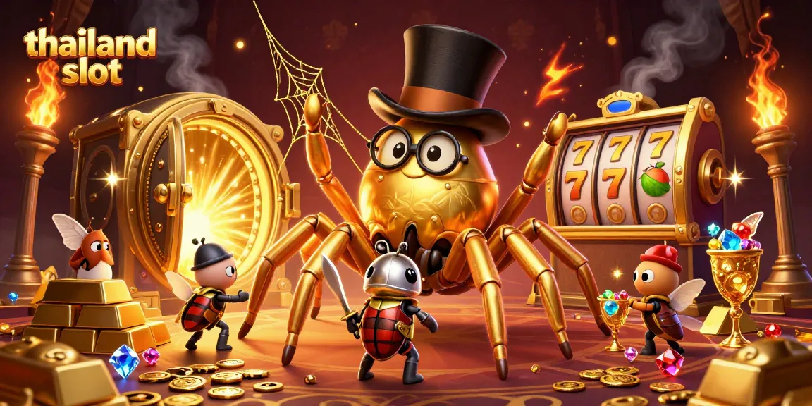Engage with the thailand slot experience featuring a golden tarantula and adventurous beetle knight.
