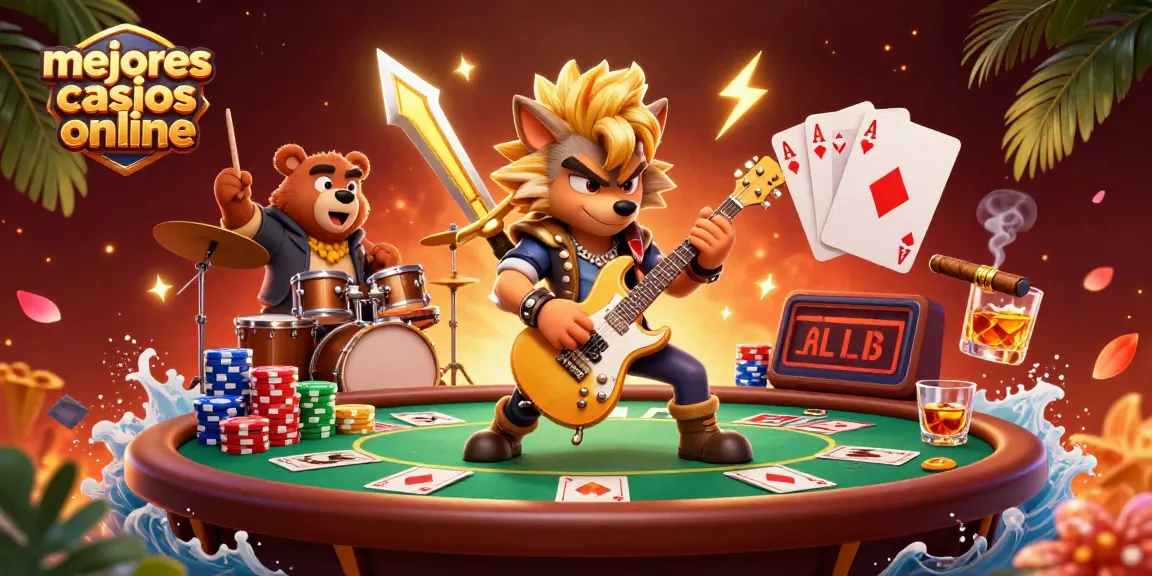 Disfruta de la emoción en los mejores casinos online con esta vibrante escena de juego.