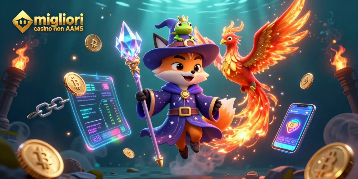 Migliori casino non AAMS: gioca con il fox magico e il fenice in un'illustrazione 3D vivace.