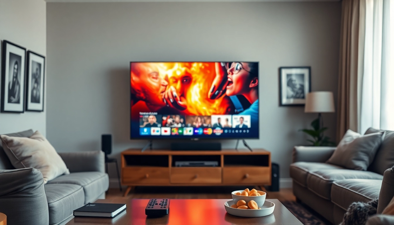Engaging display of the iron tv in a modern living room setting with vibrant content and cozy atmosphere.