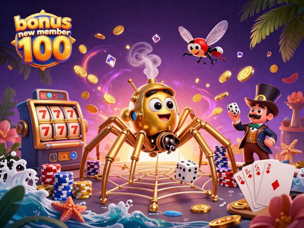 Engage with bonus new member 100 and win big with immersive slot machine effects and vibrant casino elements.