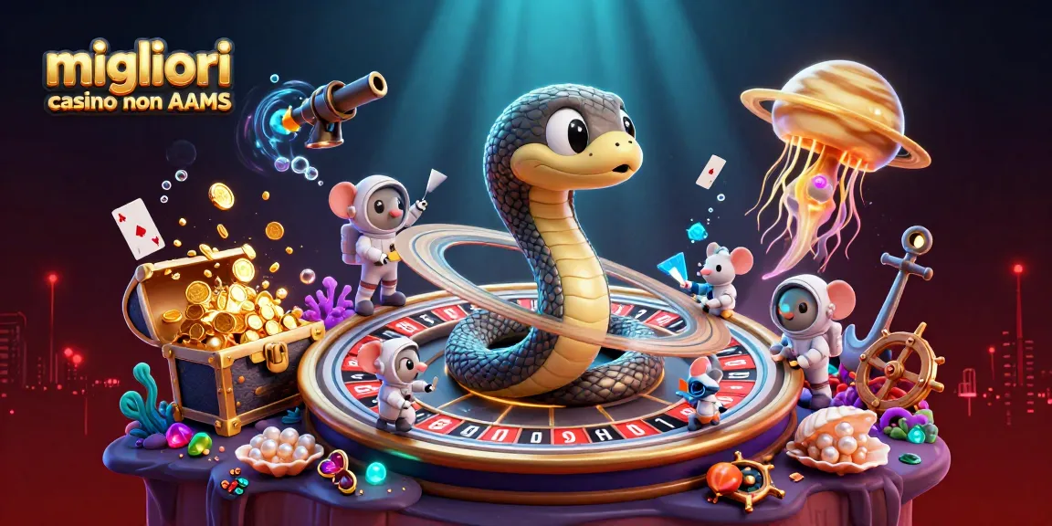 Migliori casino non AAMS: croupier spaziali in un'illusione di gioco ricca di dettagli e colori vivaci.