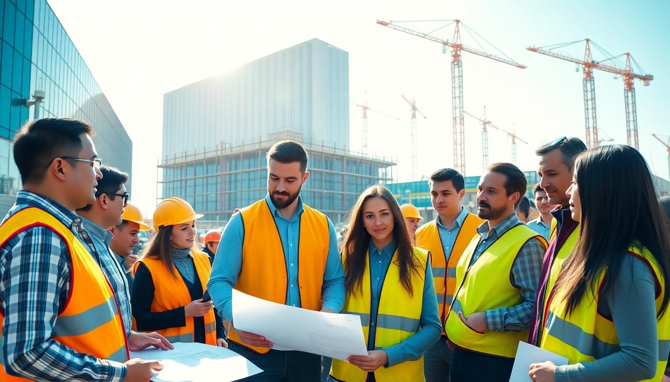 Engaged professionals at construction networking events discussing plans and ideas