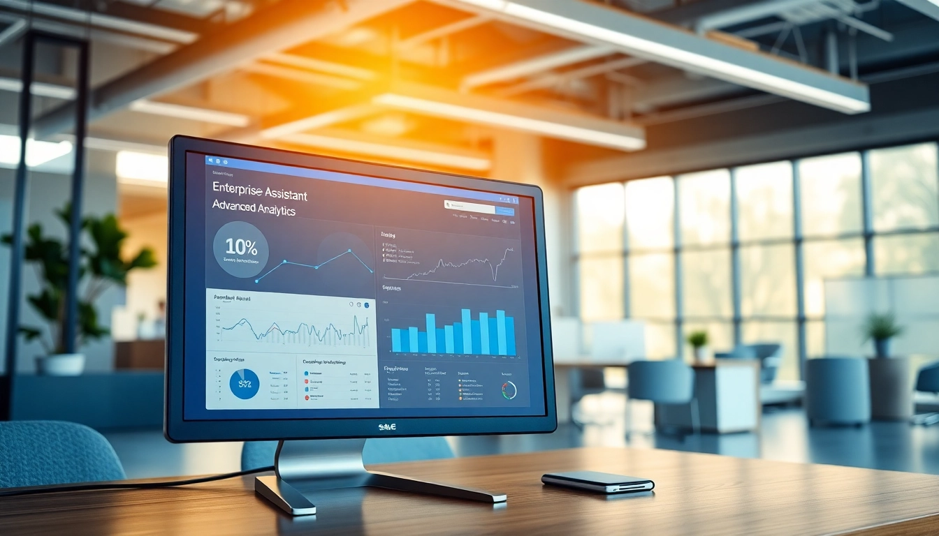 Enhance productivity with enterprise assistant SaaS showcased in a modern office setting.