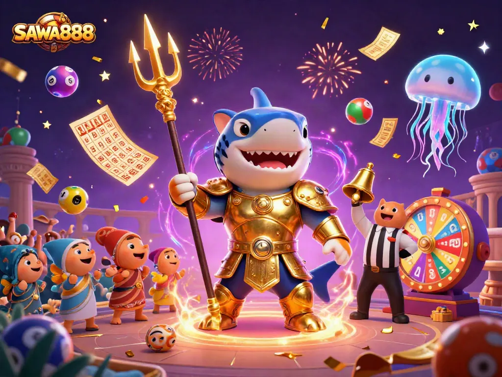 Win thrilling prizes with SAWA888's dynamic underwater lottery game scene teeming with excitement.