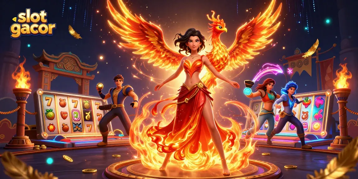 Experience the exciting action of slot gacor with vibrant characters and casino elements.