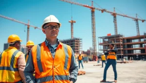 Manhattan Construction Manager collaborating on-site, showcasing leadership in a construction project.