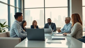 Engaging discussion on tax planning and wealth management in a modern office setting.