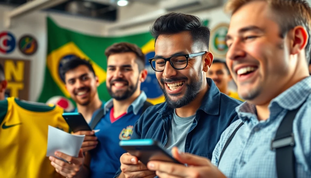 Engaged bettors at best sportsbooks Brazil enjoying thrilling betting experiences.