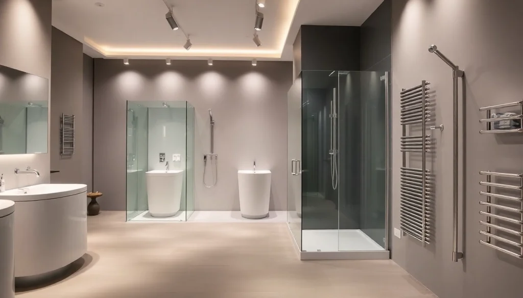 Hochwertige Badezimmerprodukte von sonni sanitär GmbH in professioneller Ausstellung ansprechend präsentieren.