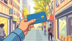 카드 현금화 방법을 보여주는 손과 신용카드의 이미지