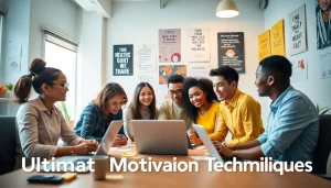 Engaging scene illustrating ultimate motivation techniques in a collaborative workspace setting.