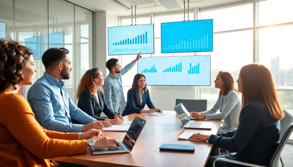 Team discussing strategies for Bid-No-Bid Analysis in a modern conference room.