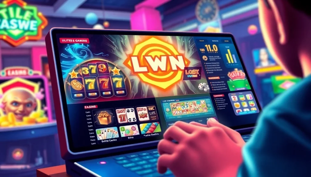 Experience the excitement of LC88 Win with engaging online gaming visuals, showcasing dynamic casino games.