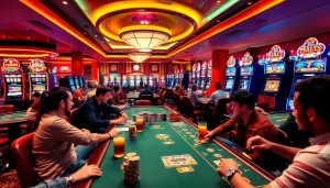 Experience thrilling gaming action at Canada online casinos with vibrant tables and engaging players.