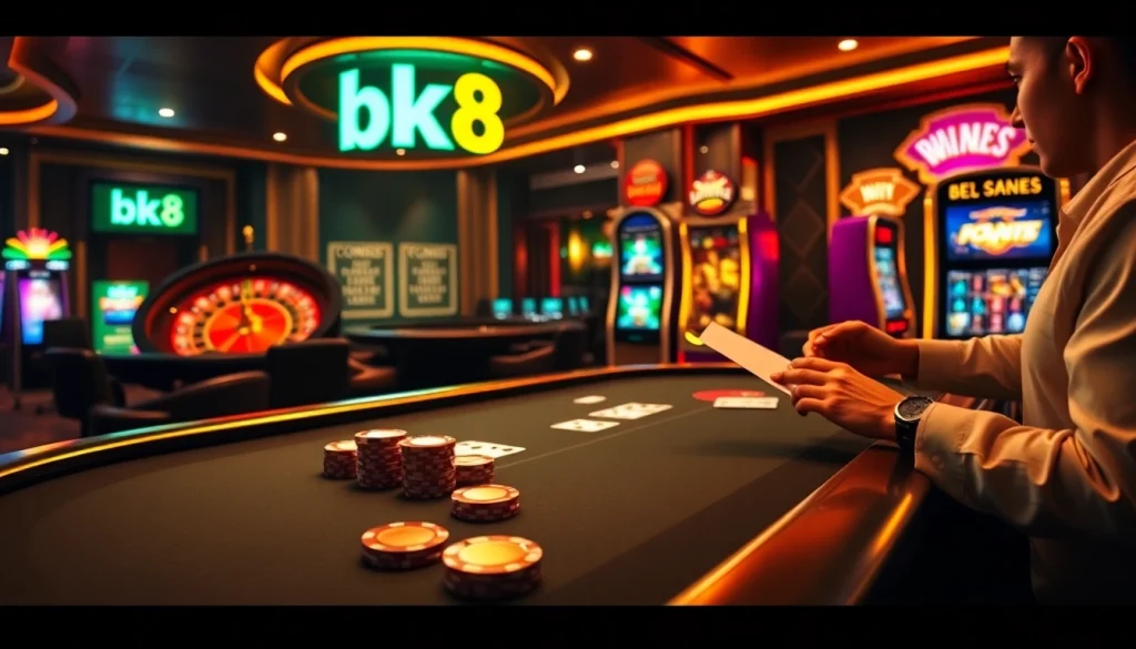 Experience the thrill of gambling with BK8 at a luxurious and vibrant casino.