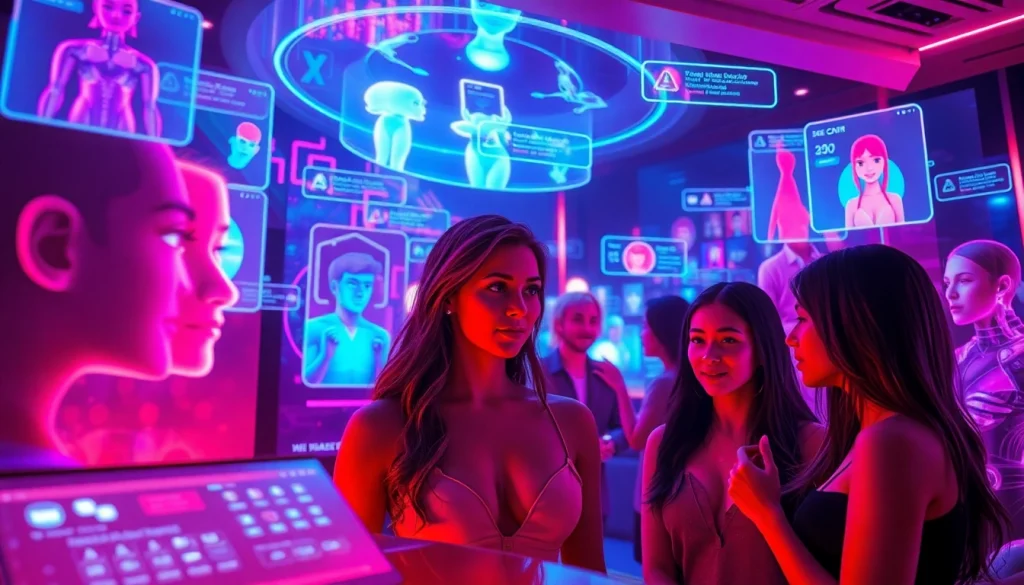 Engaging AI interaction scene showcasing innovative sex chat AI technology.