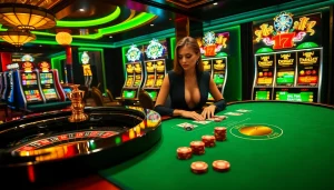 Experience the excitement of Bongdalu with a luxurious casino scene featuring a poker table and roulette wheel.