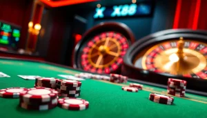 Experience the thrill of gaming at XX88 with vibrant casino tables and exciting bets.