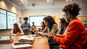 Engaging classroom scene showcasing innovative education methods with diverse students.