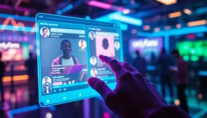 Onlyfans account search engine interface showcasing diverse profiles and vibrant colors