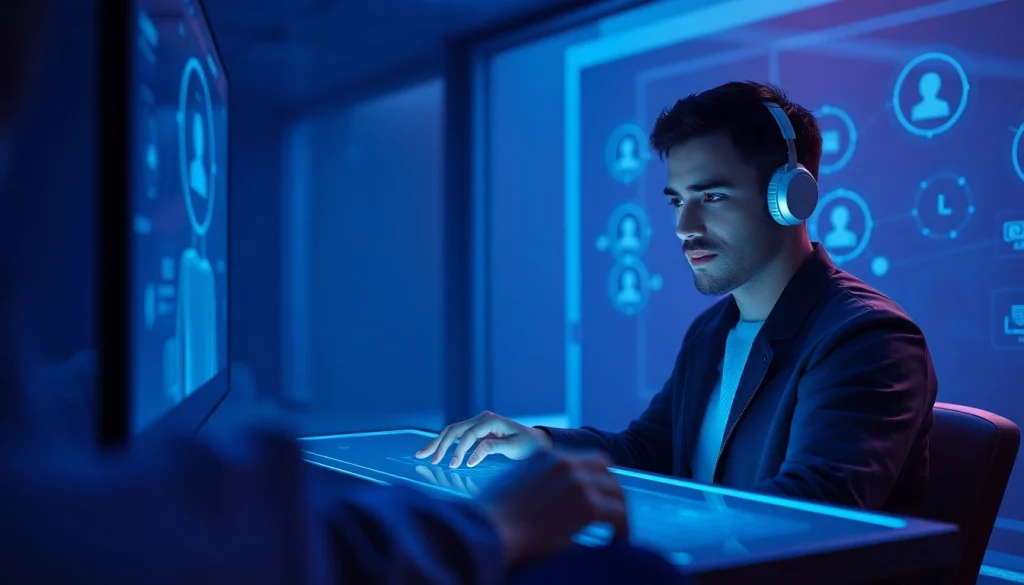 Engaging with an NSFW character AI in a futuristic digital space.