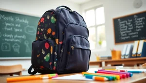 Handtasche für Schulen in stilvollem Design für Schüler im Klassenzimmer.