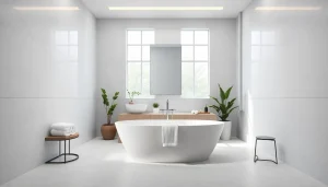 Showcasing a luxurious bathroom remodeling design with modern fixtures and elegant lighting.