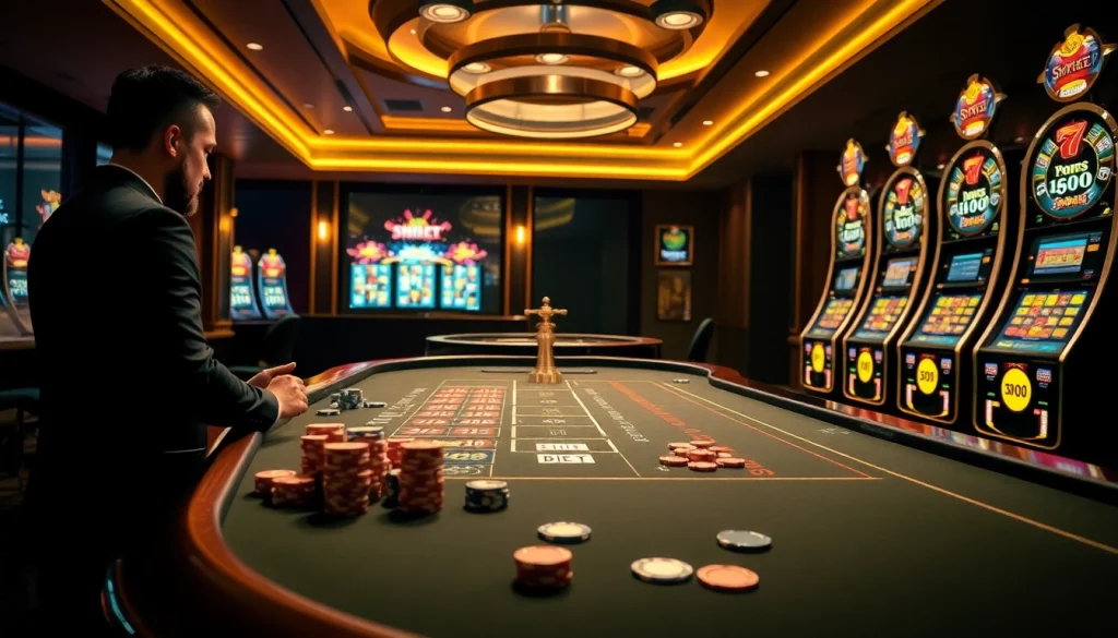 Experience the excitement of SHBET with casino tables, vibrant games, and thrilling stakes.