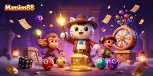 Mansion88 players engage in exhilarating gaming adventures, discovering treasures and rewards in a vibrant digital casino.